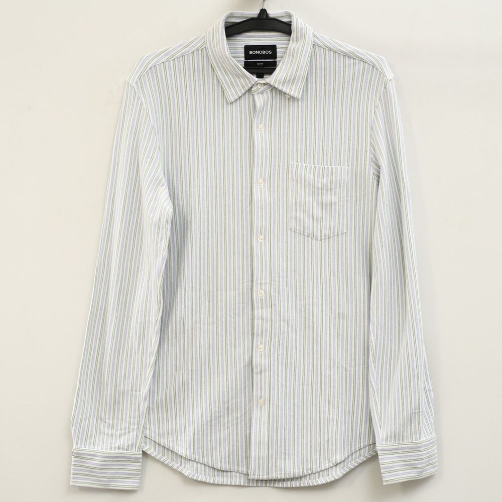 Bonobos Striped Printed Men's Shirt Buttondown Long Sleeve Slim Fit M 287746